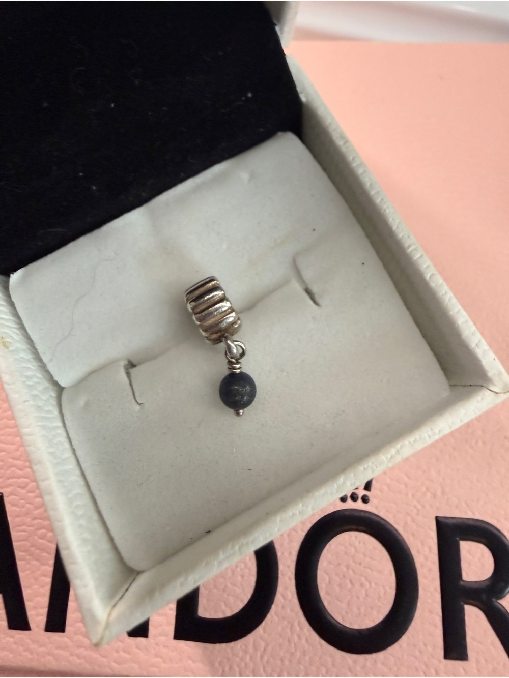Retired Pandora December Birthstone Lapis Lazuli Dangle Charm 790166L 925 ALE